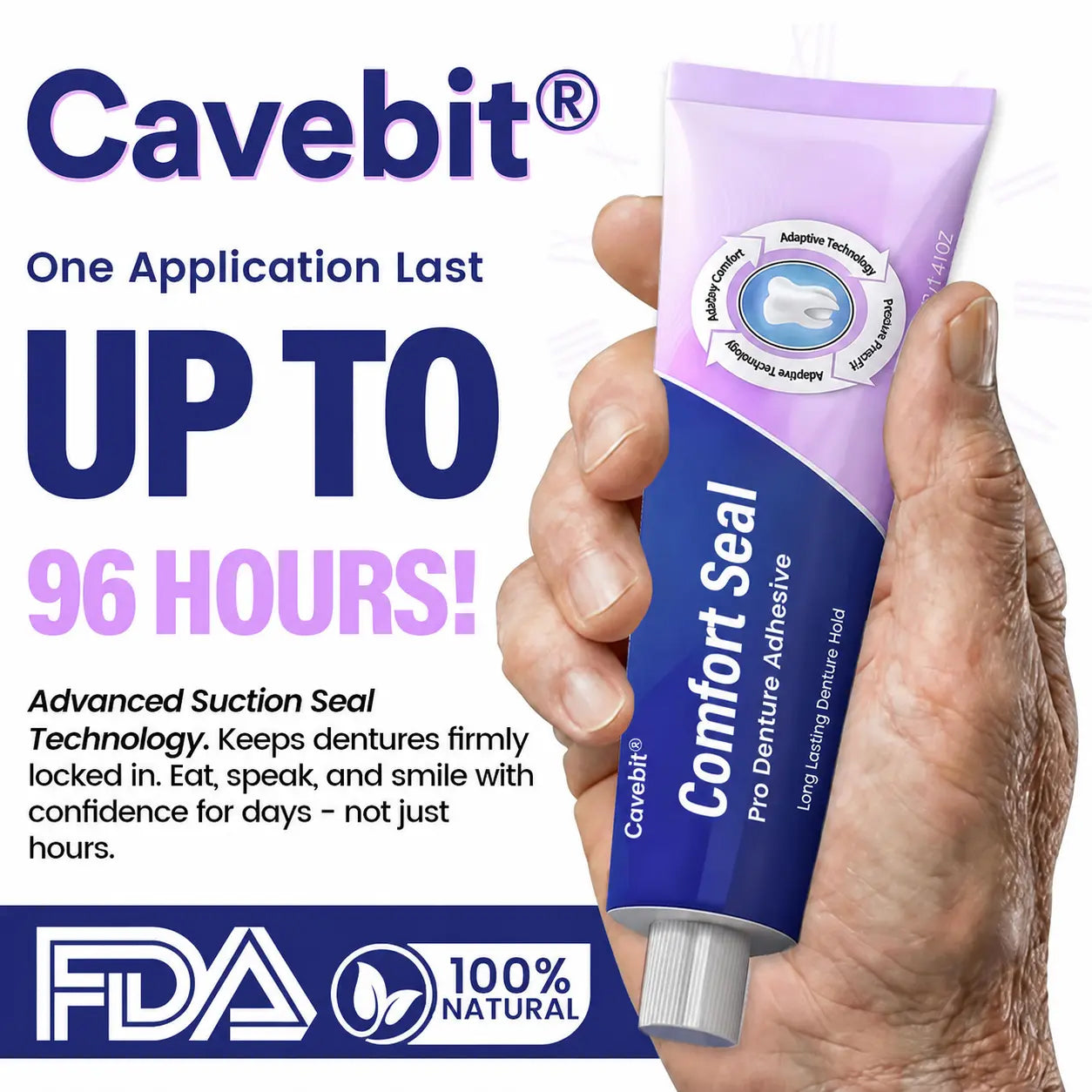Cavebit® Comfort Seal Pro Denture Adhesive