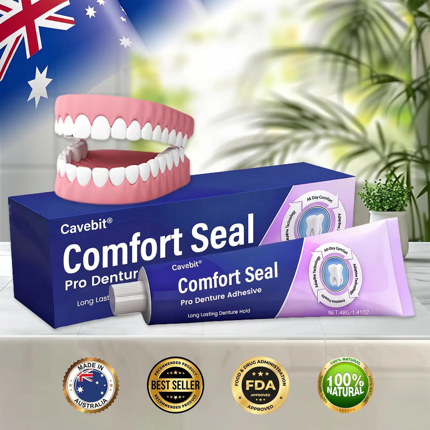Cavebit® Comfort Seal Pro Denture Adhesive