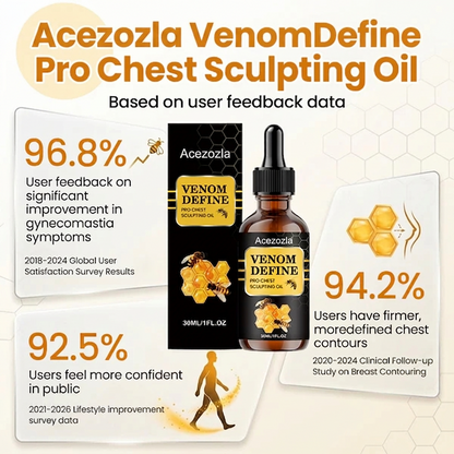 🔥 MEN’S CHEST-CONTOUR UPGRADE💪 Acezozla® VenomDefine Pro Chest Sculpting Oil 🐝 Daily Bee Venom Support for a Firmer-Looking, More Defined Chest