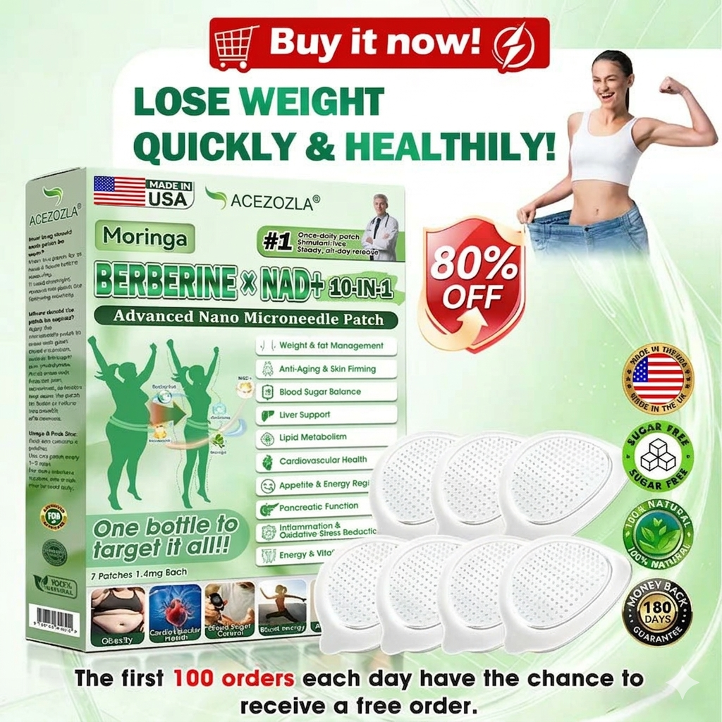 🇺🇸 𝐎𝐟𝐟𝐢𝐜𝐢𝐚𝐥 𝐔𝐒 𝐒𝐭𝐨𝐫𝐞 | 🧑‍⚕️🩺 Acezozla® Moringa · Berberine × NAD+ 𝟏𝟎-𝐢𝐧-𝟏 𝐀𝐝𝐯𝐚𝐧𝐜𝐞𝐝 𝐍𝐚𝐧𝐨 𝐌𝐢𝐜𝐫𝐨𝐧𝐞𝐞𝐝𝐥𝐞 𝐏𝐚𝐭𝐜𝐡 — 𝐎𝐧𝐜𝐞 𝐃𝐚𝐢𝐥𝐲, 𝐕𝐢𝐬𝐢𝐛𝐥𝐞 𝐑𝐞𝐬𝐮𝐥𝐭𝐬 𝐢𝐧 𝟕 𝐃𝐚𝐲𝐬🔥