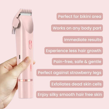 Women Electric Body Hair Trimmer | Armpit Leg Face Bikini Area Safe Shaver, 99% Unwanted Hair Removal No Wax Pain