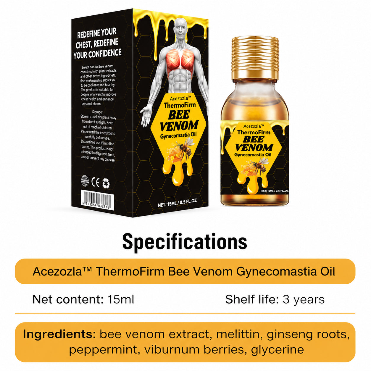 Acezozla™ ThermoFirm Bee Venom Gynecomastia Oil